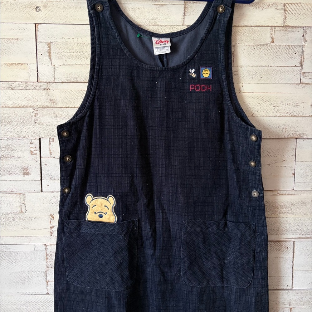 Disney vintage y2k Winnie the pooh adult women’s medium corduroy velour jumpsuit - Picture 2 of 4